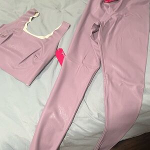 Commando Lavender Leather top and legging set